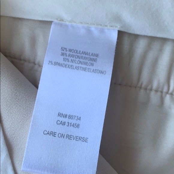 BCBG White Cream Wool Blend Tuxedo Dress Pants - Picture 2 of 8